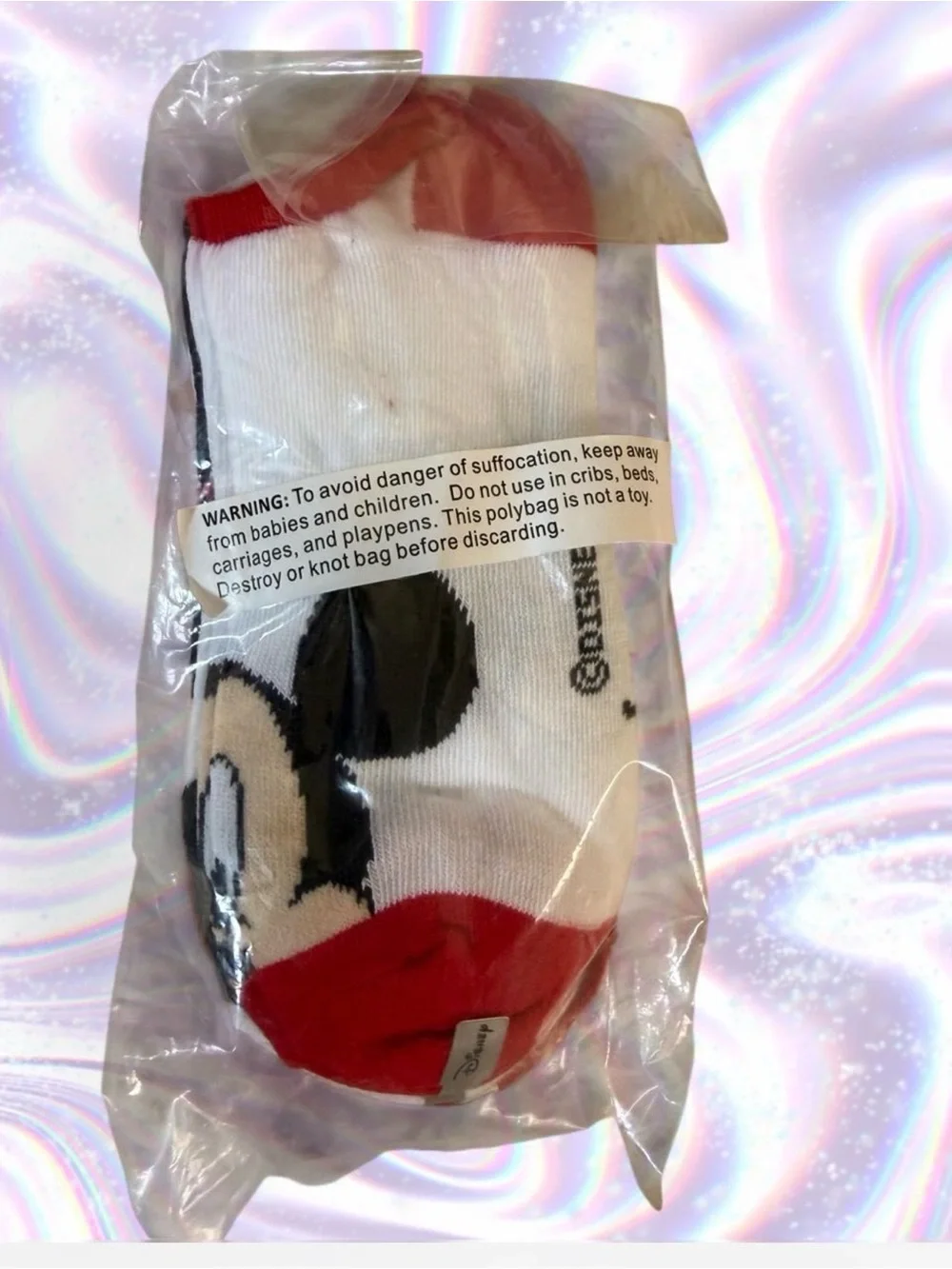 Disney Minnie Mouse 5 Pairs No-Show Socks - White, Red, Black Womens Size 4-10